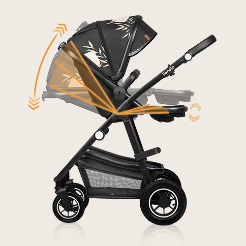lionelo Amber 3 w 1 Black Silver — Wózek wielofunkcyjny